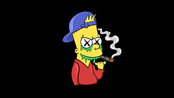 Bart Simpson Minimal , bart-simpson, the-simpsons, cartoons, animated-tv-series, dark, black, oled, minimalism, minimalist HD wallpaper