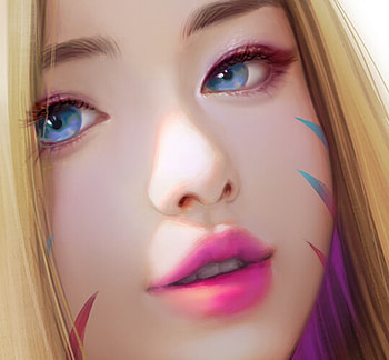 Ahri, lightbox, pink, fantasy, face, girl, ahti, fox HD wallpaper