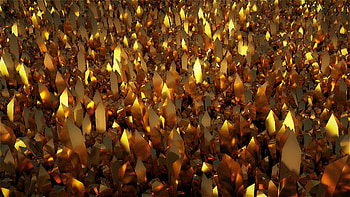 Gold, 3D, Golden, Crystals HD wallpaper