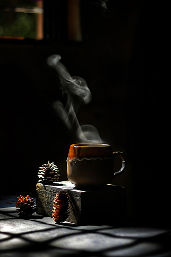 Cones, Dark, Cup, Drink, Beverage, Steam HD phone wallpaper