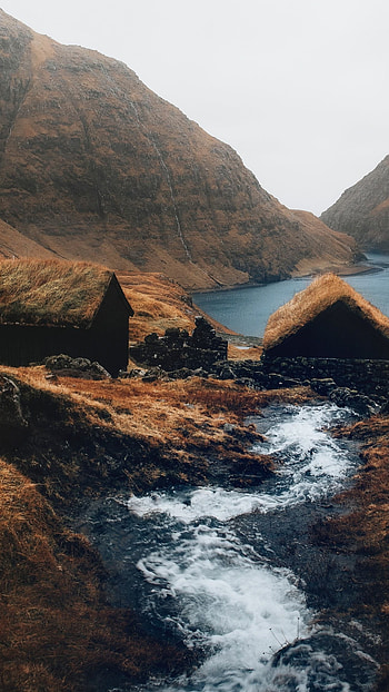 Saksun village beauty, Coastal enchantment, Faroe Islands, Nature's tranquility HD phone wallpaper