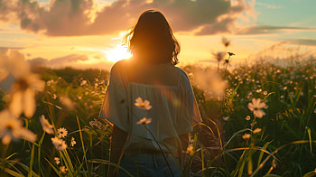 Summer Vibes: of a Woman Embracing the Season, woman, summer vibes, silhouette, nature HD wallpaper