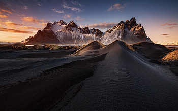 Vestrahorn Mountain, Iceland, vestrahorn, snow, mountain HD wallpaper