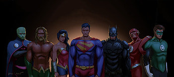 Justice League Artwork, justice-league, artwork, artist, digital-art, superheroes, deviantart, batman, superman, aquaman, flash, wonder-woman, green-lantern HD wallpaper