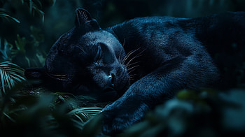 Serene Black Panther: Stunning, Animal, black panther, sleeping HD wallpaper