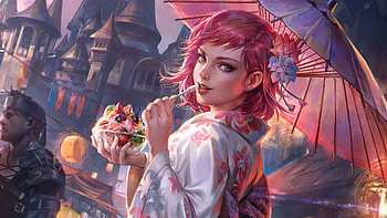 Girl Eating Fruits, artist, artwork, artstation HD wallpaper