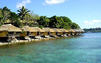 Nature, Palms, Shore, Bank, Relaxation, Rest, Resort, Row, Bungalow HD wallpaper