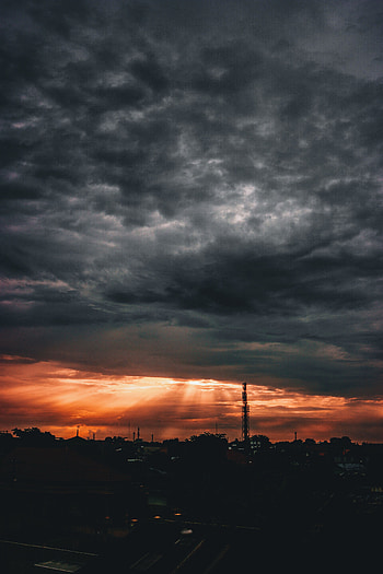 Night, Clouds, Dark, Night City, Overcast, Mainly Cloudy, Indonesia HD phone wallpaper