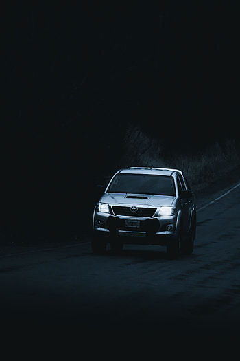 Toyota, Cars, Dark, Road, Car, Suv, Machine, Grey, Toyota Hilux HD phone wallpaper