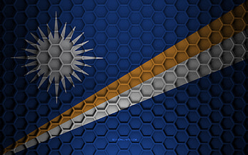 Marshall Islands flag, 3d hexagons texture, Marshall Islands, 3d texture, Marshall Islands 3d flag, metal texture, flag of Marshall Islands HD wallpaper