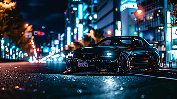 Stunning JDM Vehicle: Night Scene, vehicle, JDM, car, night, urban HD wallpaper