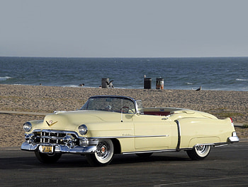 1953 Cadillac Eldorado, 1953, sea, cadillac, classic, car, beach, old, eldorado, convertible, antique, 53, vintage, ocean HD wallpaper