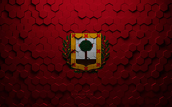 Flag of Biscay, honeycomb art, Biscay hexagons flag, Biscay, 3d hexagons art, Biscay flag HD wallpaper