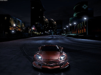 need for speed carbon, racing, car, red, street, game, road, stunt, night shot HD wallpaper