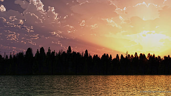 Sunset4, other, trees, entertainment, lake HD wallpaper