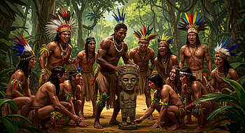 Tribal Unity: A Stunning Ultra, tribal, ceremony, rainforest, sculpture HD wallpaper