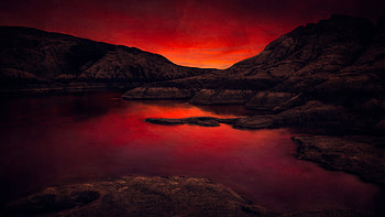Orange Sunset, sunset, nature HD wallpaper