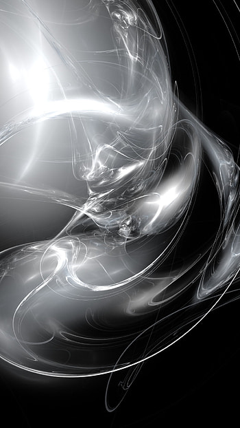 Black & White, Abstract, fractal HD phone wallpaper