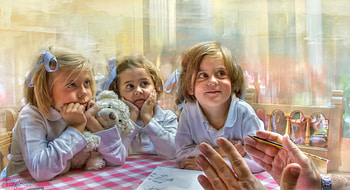 Teaching, listen, kids, girls, learning, listen HD wallpaper