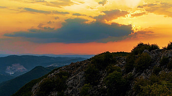 View from Kablar, Cacak, Serbia, clouds, colors, landscape, sky, mountains HD wallpaper