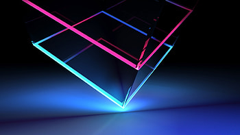 Glassy Neon Cube HD wallpaper