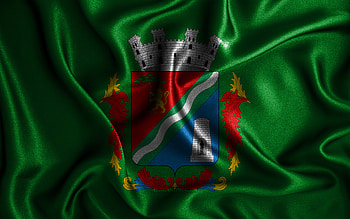 Sao Leopoldo flag, , silk wavy flags, brazilian cities, Day of Sao Leopoldo, Flag of Sao Leopoldo, fabric flags, 3D art, Sao Leopoldo, cities of Brazil, Sao Leopoldo 3D flag HD wallpaper