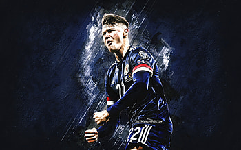 Nathan Patterson, Scotland national football team, Scottish football player, blue stone background, Scotland, football HD wallpaper