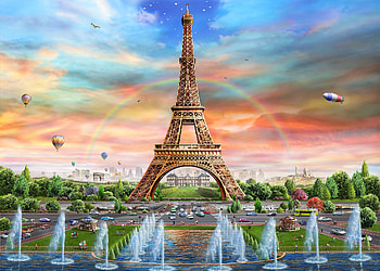 Eiffel Tower by day, paris, art, adrian chesterman, france, day, eiffel tower, fantasy, luminos, water HD wallpaper