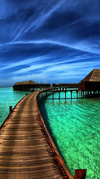 Tropical Resort, tropical, pier, man made, resort HD phone wallpaper