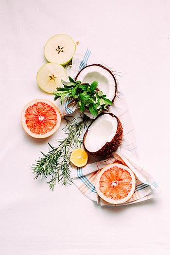 Fruits, Food, Apples, Herbs, Herbage, Coconut, Grapefruit HD phone wallpaper
