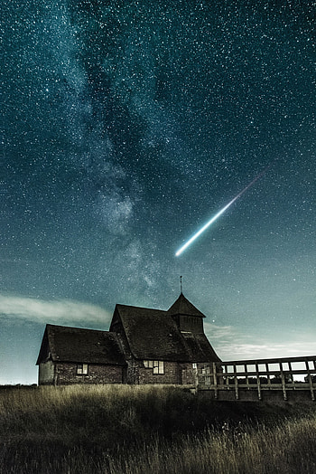 Nature, Grass, Night, Structure, Starry Sky, Bridge, Meteorite HD phone wallpaper