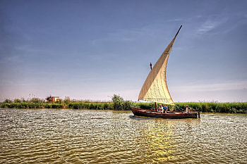 Nature, Rivers, Boats, Valencia, Spain HD wallpaper