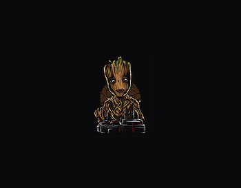 Cute, Baby Groot, Guardian, art HD wallpaper