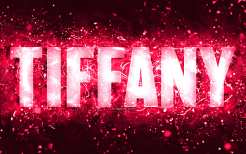 Happy Birtay Tiffany, , pink neon lights, Tiffany name, creative, Tiffany Happy Birtay, Tiffany Birtay, popular american female names, with Tiffany name, Tiffany HD wallpaper