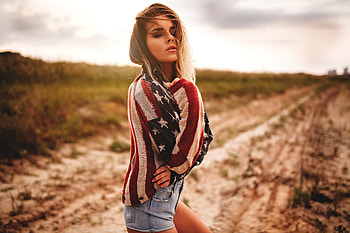 Girl Usa Flag Sweater , girls, model, usa, sweater HD wallpaper