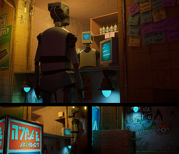 Stray game, Liam Wong's art, Unreal Engine 5, Polycount fanart HD wallpaper