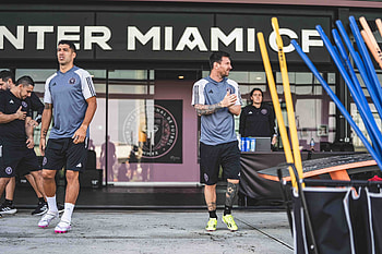 Inter Miami CF Training Session Featuring Iconic Soccer Stars, Sports, Inter Miami CF, Lionel Messi, Luis Suárez HD wallpaper