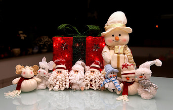 Holidays, New Year, Toys, Snowman, Christmas, Holiday, Present, Gift, Santas, Grandfathers Frosts HD wallpaper