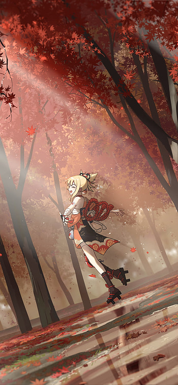 Yoimiya Autumn Glow – Genshin Impact Stunning , Yoimiya (Genshin Impact), video game, Genshin Impact HD phone wallpaper