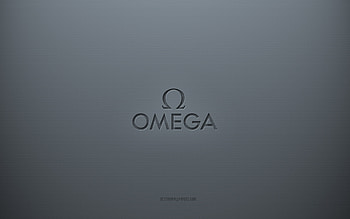 Omega logo, gray creative background, Omega emblem, gray paper texture, Omega, gray background, Omega 3d logo HD wallpaper