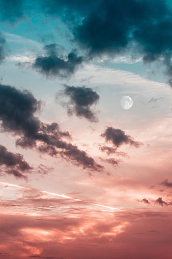 Nature, Sky, Clouds, Moon HD phone wallpaper