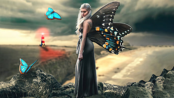 Butterfly Queen Fairy , fairy, queen, artist, artwork, digital-art, butterfly HD wallpaper
