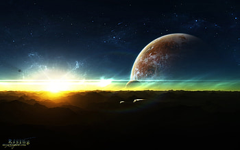Rising, horizon, colorful, planet, sunrise HD wallpaper
