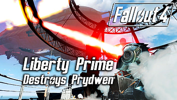 Fallout 4 - Liberty Prime destroys The Prydwen via her dual eye lasers - YouTube HD wallpaper