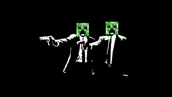 creeper, Minecraft, Pulp Fiction, Gun, Dark / and Mobile Backgrounds HD wallpaper