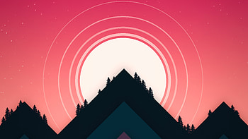 Minimal Morning Mountains , mountains, minimalism, minimalist, sunrise, artist, artwork, digital-art HD wallpaper