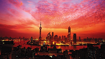 Cities, Sky, Building, Shine, Light, Skyscrapers, Shanghai HD wallpaper