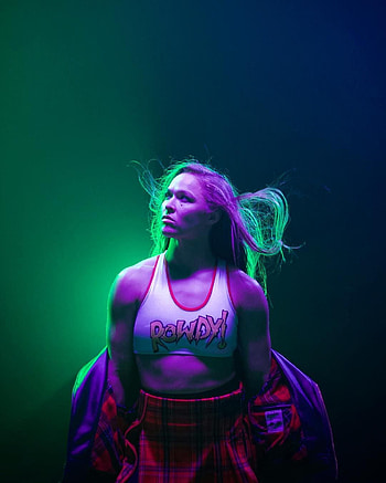 Ronda Rousey, magenta, green HD phone wallpaper