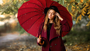 Gir With Umbrella , girls, model, umbrella HD wallpaper