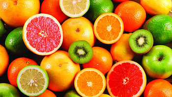 Lemon, orange, kiwi, Fruity background, worthy, Mouthwatering HD wallpaper
